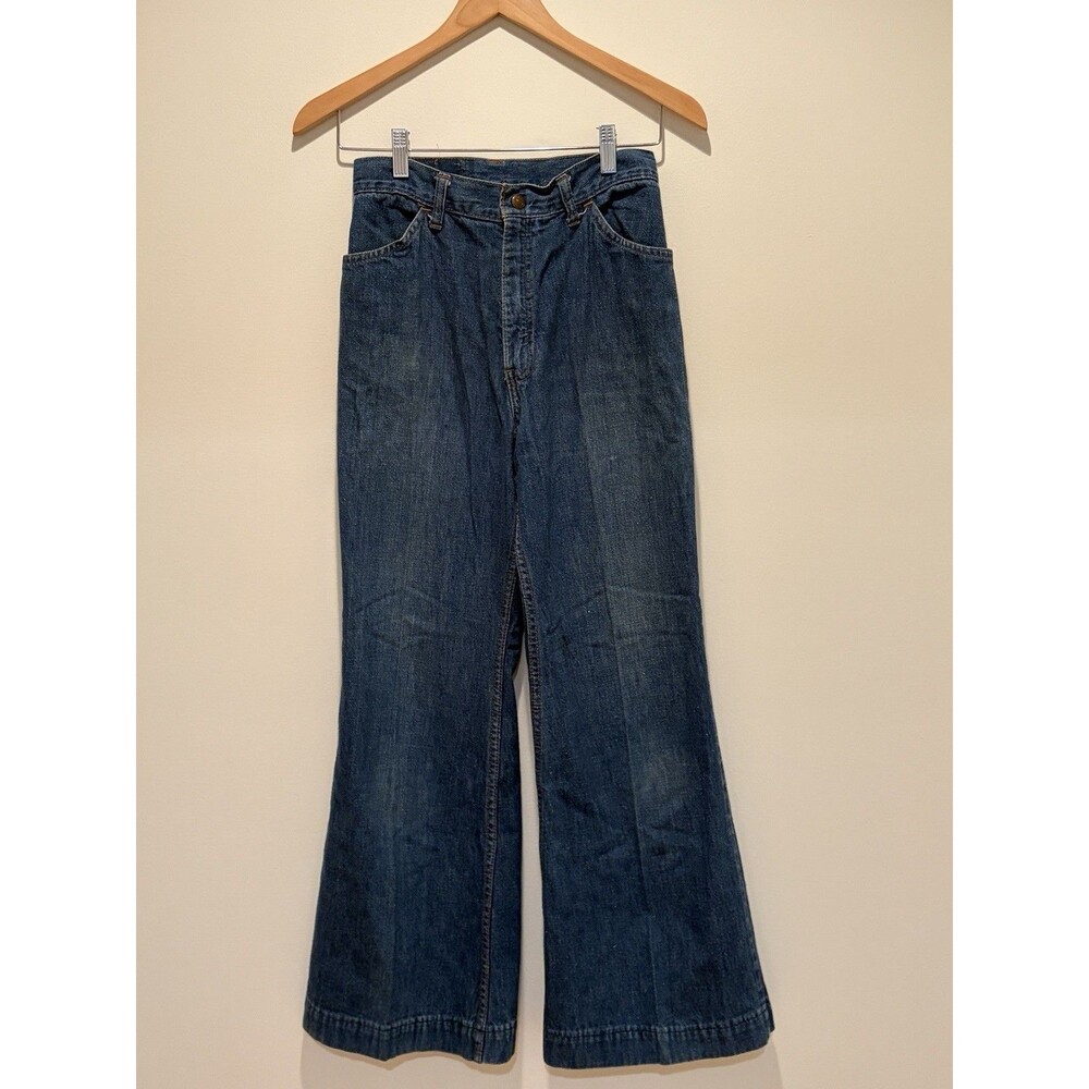 1970's Levis Orange Tab Big E Bell Bottoms Hippie Ladies 24x27” Authentic Vtg